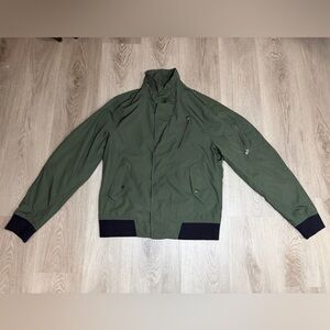 Banana Republic Olive Green Bomber Jacket with Black Trim